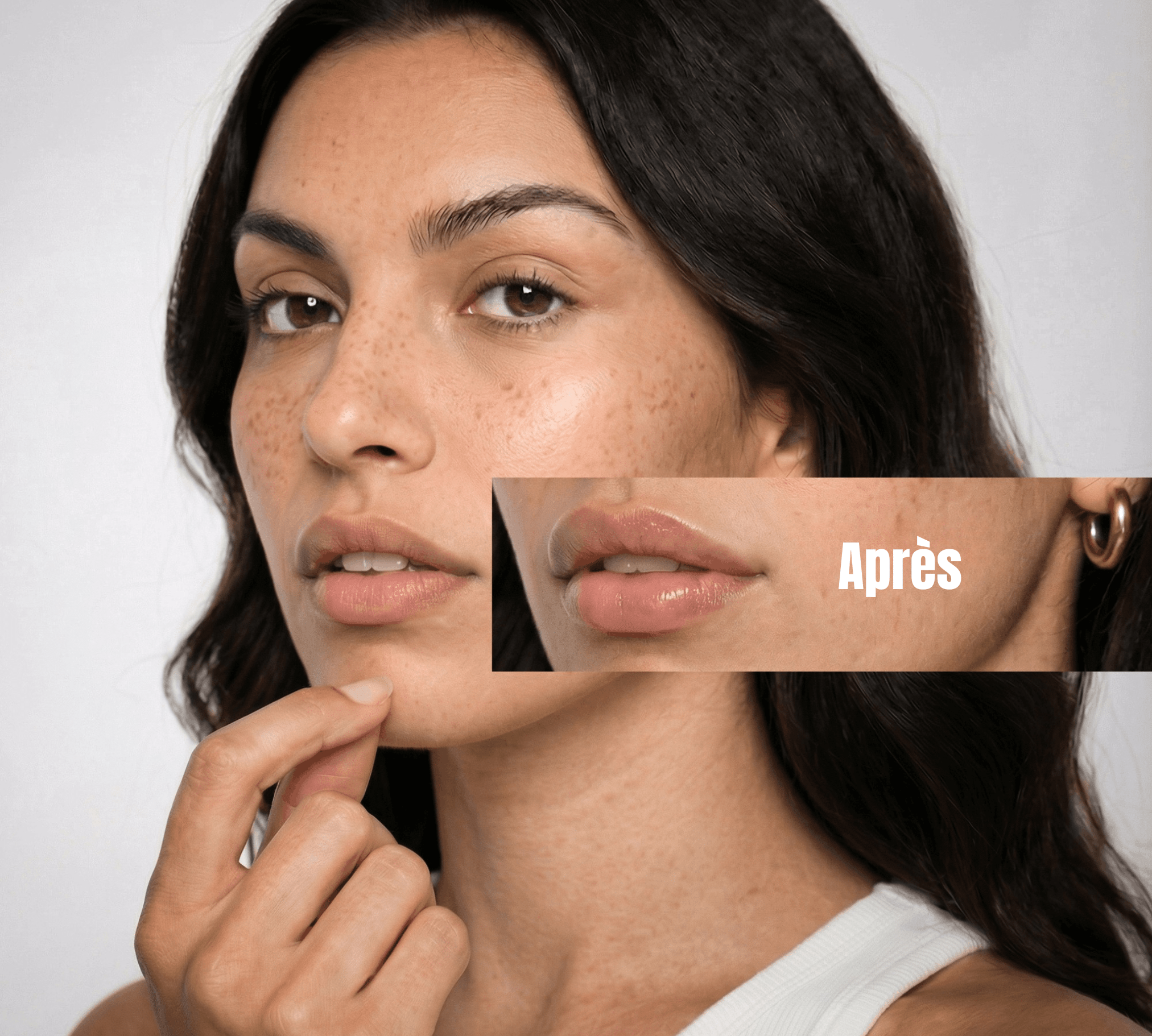 Résultat Lip Plumper Theyia - effet après sur lèvres pulpeuses et hydratées