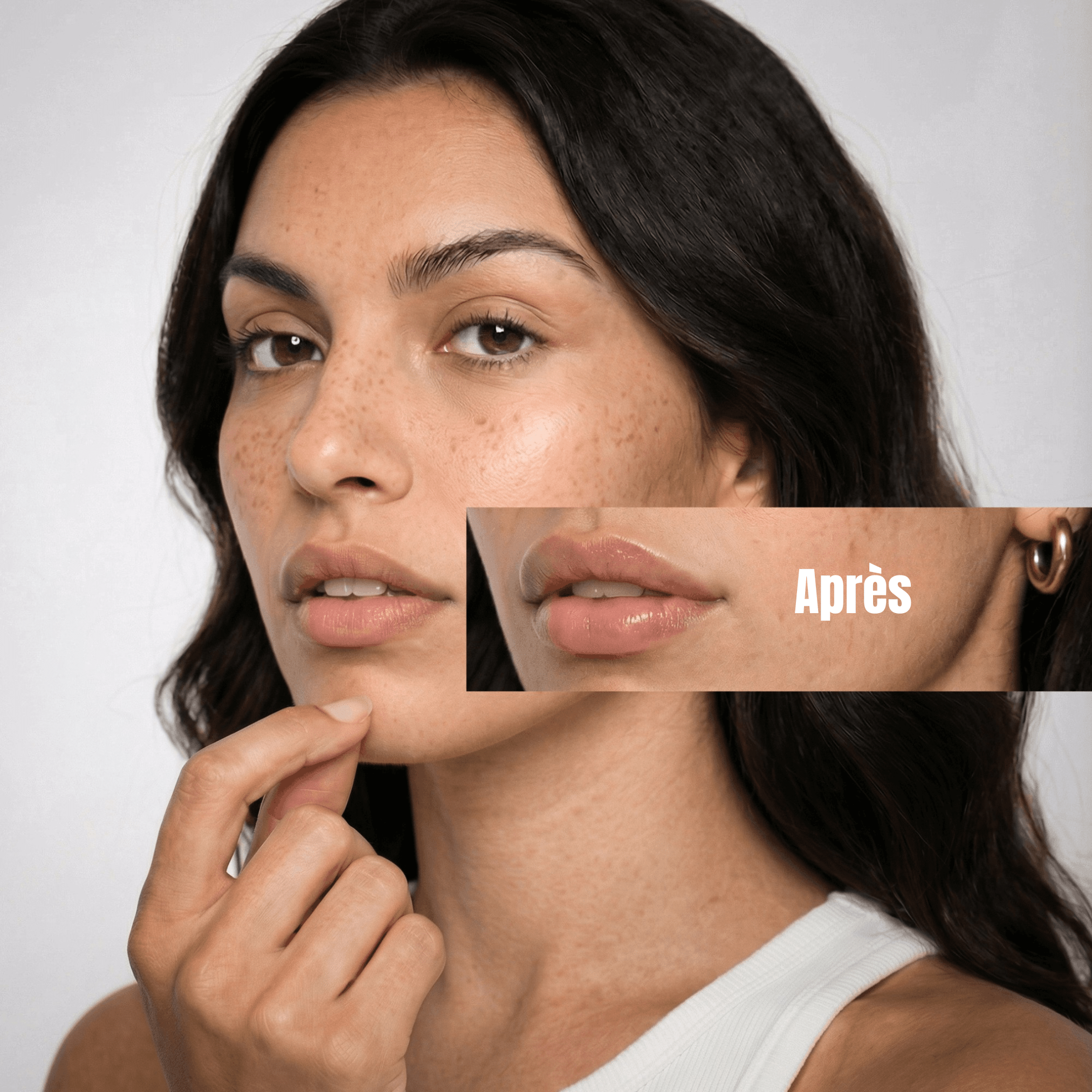 Résultat Lip Plumper Theyia - effet après sur lèvres pulpeuses et hydratées